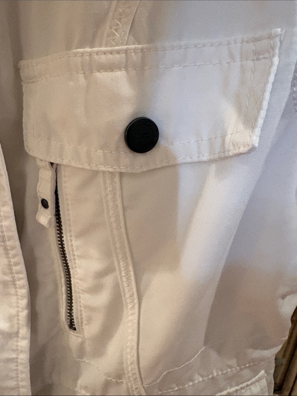 Eddie Bauer White Utility Vest with High Collar - Picture 8 of 11